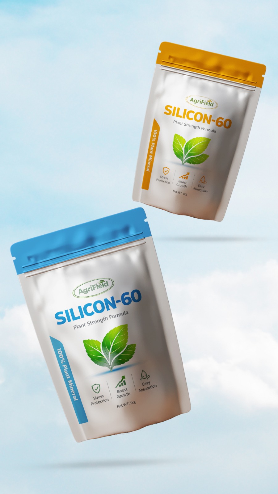 Silicon-60 plant strength formula packaging design